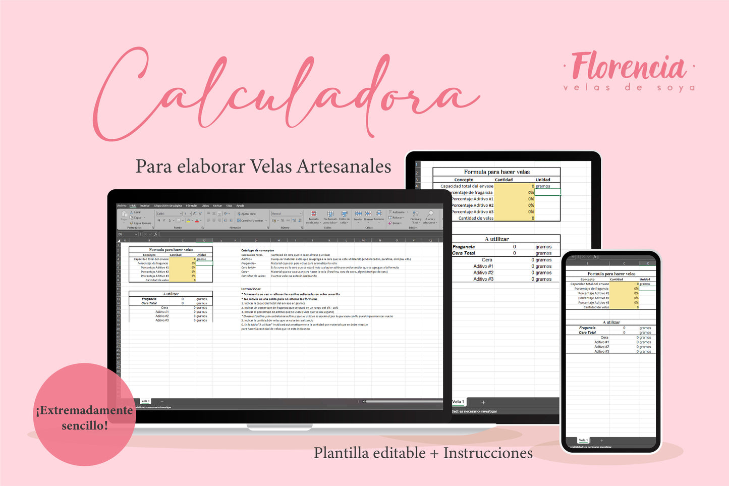 Calculadora para elaborar velas artesanales (Nueva versión)